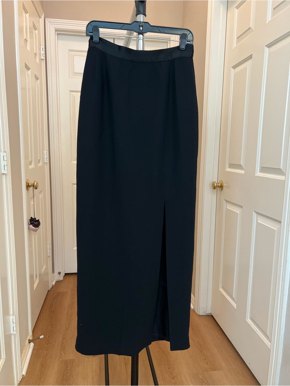 Classic Black Maxi Skirt with Front Slit